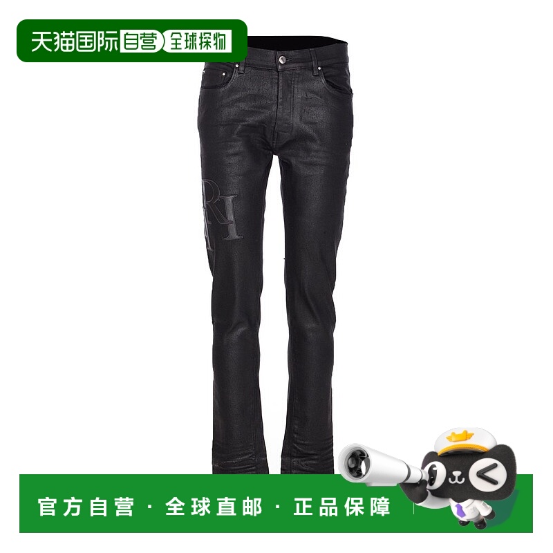 1h可退 香港直邮AMIRI 男士 蠟染交錯標誌緊身牛仔褲 DNSY1140BLA