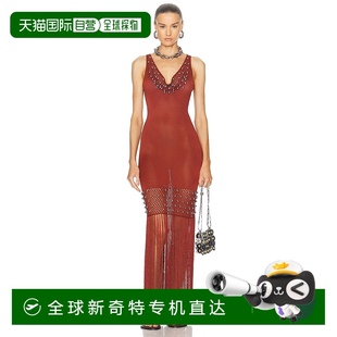 流苏钉珠针织连衣裙 1h可退 女士 香港直邮潮奢 24FMRO82 Rabanne