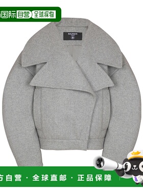 香港直邮BALMAIN 女士外套 FF0UA140WD249AF AW2025 灰色 WOOL CA