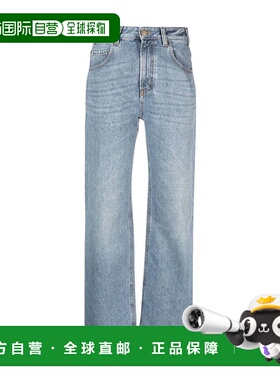 香港直邮Chloe 腰带环牛仔长裤 C24SDP03157直筒牛仔裤直筒裤