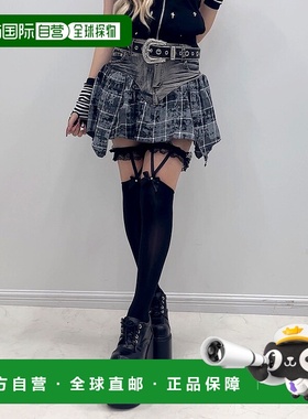 1h可退 日本直邮Diable baiser 女士格纹拼接牛仔裙裤 535509短裙