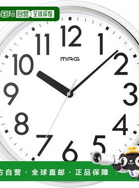 【日本直邮】MAG（饰品）塑料壁挂钟31cm 白色W-798A WH-Z