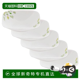 方型中型碗 Green Breeze 5枚装 日本直邮 corelle康宁餐具