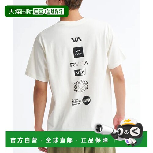 日本直邮RVCA 男女同款 纯棉短袖T恤 后印Logo设计 BG041219