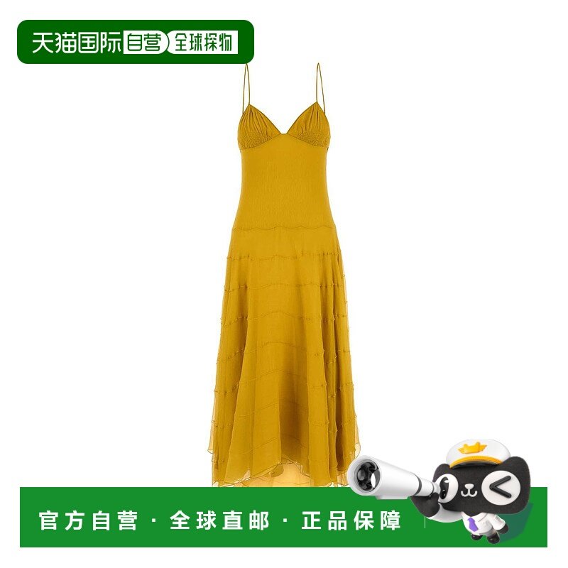 1h可退 香港直邮潮奢 Saint Laurent 圣罗兰 女士 V領無袖連身裙,女装/女士精品,连衣裙,淘宝优惠券,粉丝福利购,淘宝优惠卷