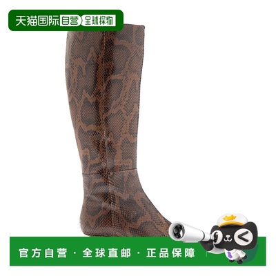 香港直邮aeyde 女士 Sabrina 蛇皮质感及膝靴子 brown棕色 舒适时