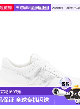 1h可退 香港直邮Hogan 女士 白色银色皮质运动鞋 HXW6690FR30U7I0