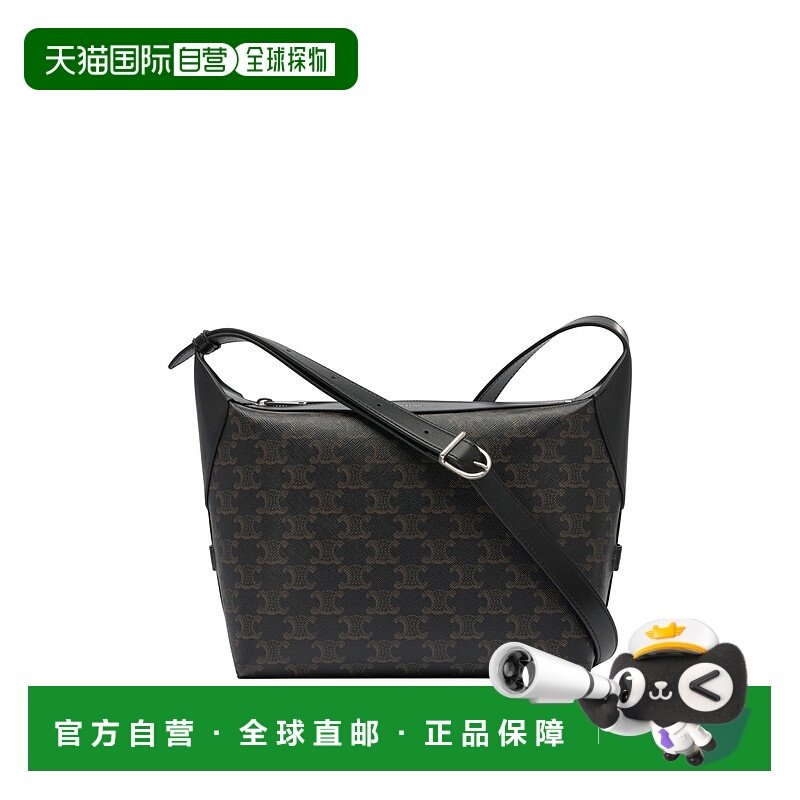 香港直邮CELINE 男士斜挎包 122332GUK38SI AW2025 黑色 Triomphe