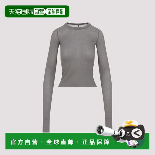 香港直邮RICK OWENS 女士T恤 RP01F6209RC34 SS2026 灰色 Cropped