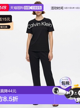 日本直邮Calvin Klein T恤短袖logo圆领黑色/蓝色圆领男款/女士NP