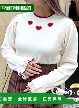 1h可退 日本直邮axes femme 女装 心形提花针织套头衫 TS131X248