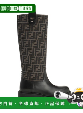 香港直邮FENDI 女士靴子 8W8574AHGYF0PMM CO 黑色 Embroidered j