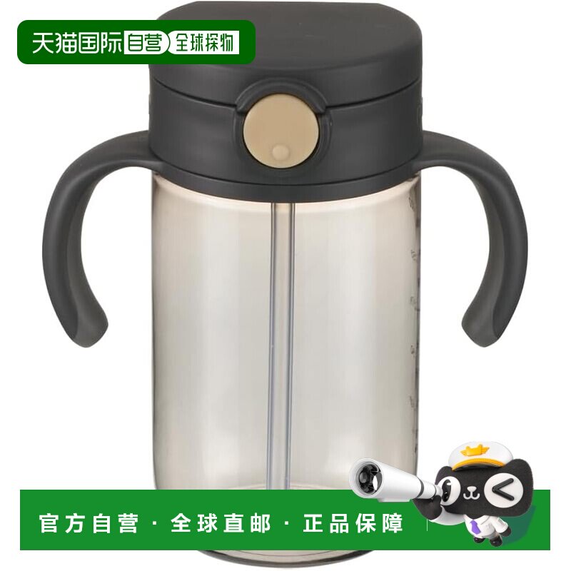 【日本直邮】Richell 防漏易清洁吸管杯 适合外出使用 黑色 320ml