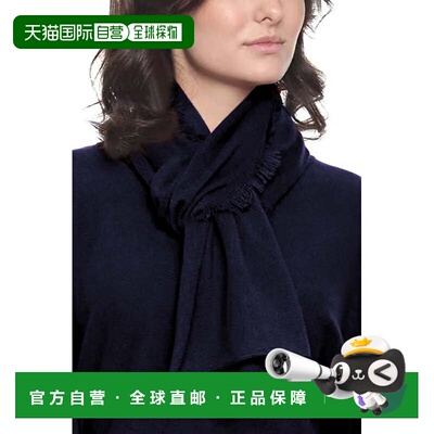 自营in2Cashmere Scarf with Fringe - navy 美国奥莱直发围巾