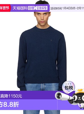 1h可退 香港直邮Acne Studios 艾克妮 男士 海军蓝徽标贴饰毛衣 C