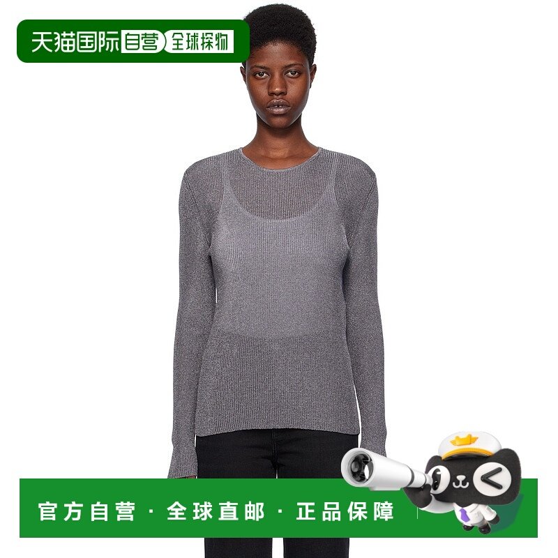 1h可退 香港直邮潮奢 TOTÊME 女士 枪色圆领针织衫 241WRT1061YA0