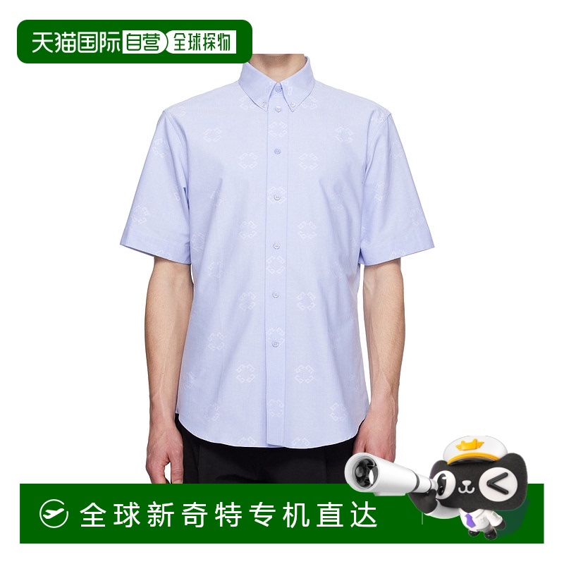 1h可退 香港直邮GIVENCHY 男士衬衫 BM611C15U7453 SS2025 蓝色