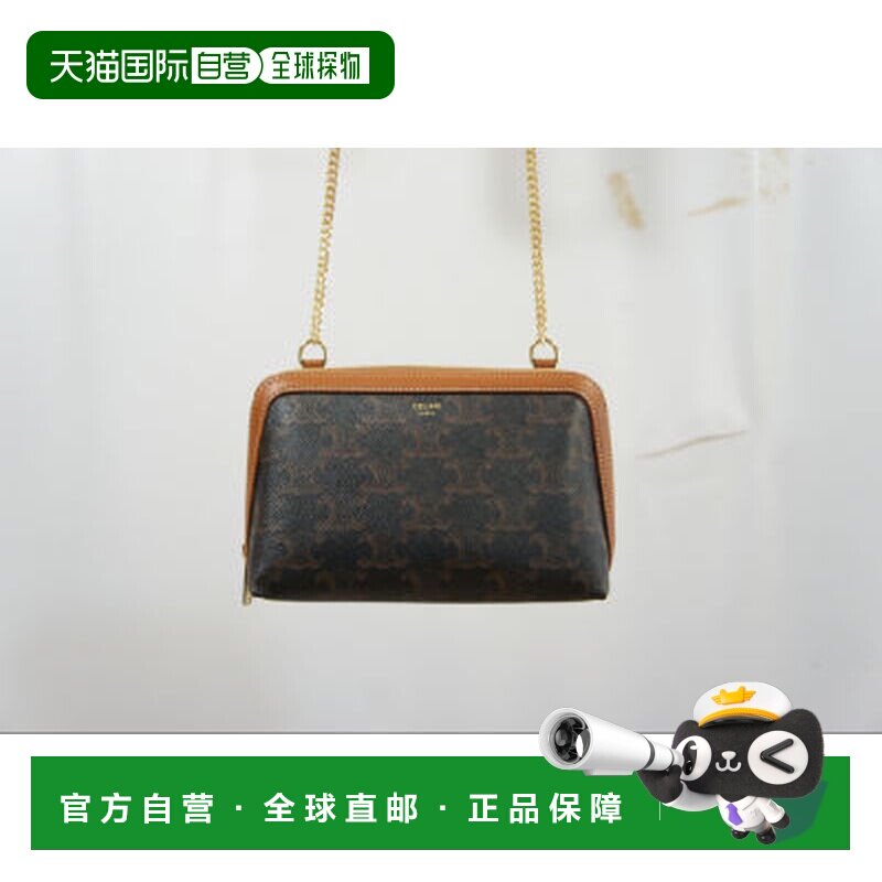 香港直邮CELINE 女士单肩包 10E382CBX04LU CO 棕色 TRIOMPHE CAN图片