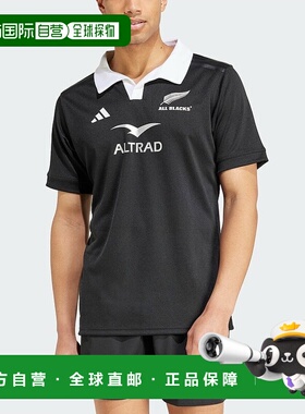 1h可退 日本直邮adidas 男女款全黑队短袖橄榄球衫 JOK23高档时尚