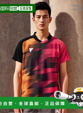 日本直邮Victas男女款比赛上衣短袖吸湿排汗速干运动服蓝色红色黄