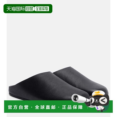 1h可退 香港直邮潮奢 The Row 女士 Hudson 皮质凉拖 black黑色