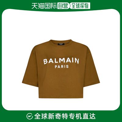 香港直邮BALMAIN 橄榄绿色女士T恤 AF1EE020BB02-UEG