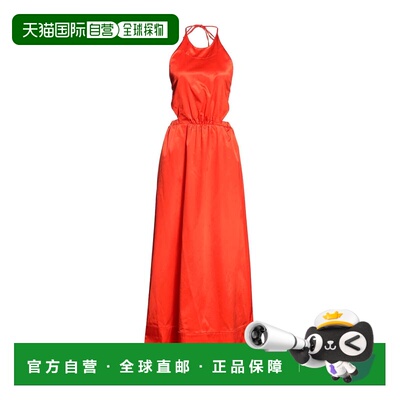 香港直邮潮奢 Staud 女士 长款连衣裙 orange橙色 舒适时尚