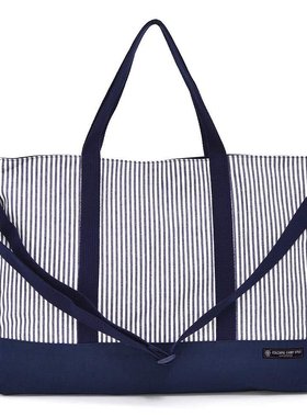 日本直邮Colorful Candy Style上课用手提包可装绘本条纹深蓝色