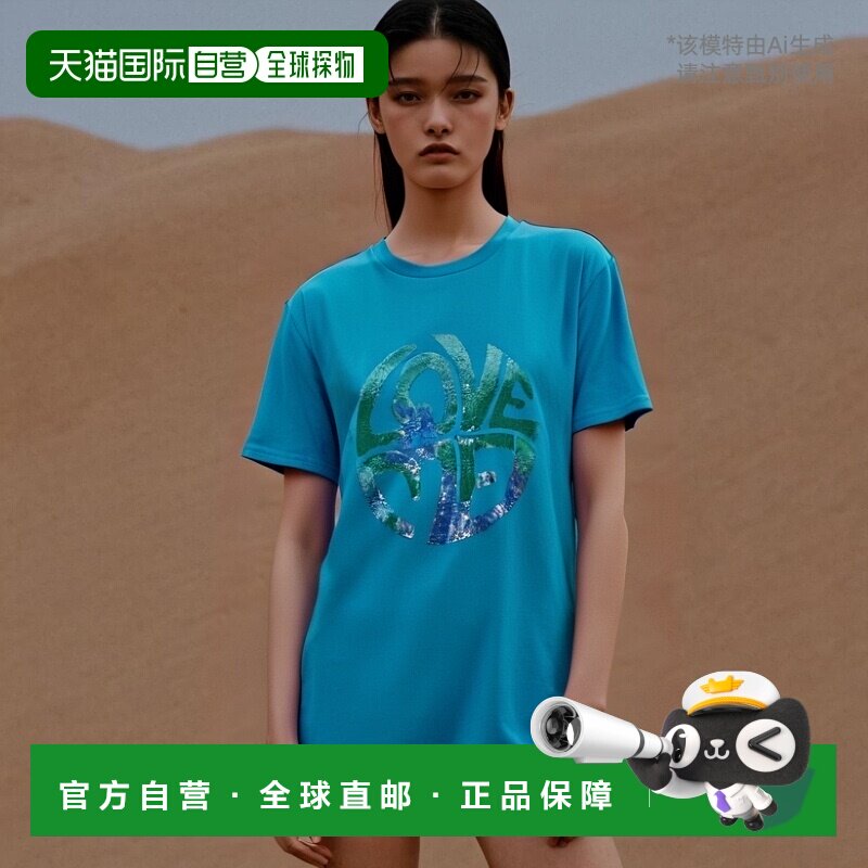 1h可退 香港直邮潮奢 Alberta Ferretti 女士 T恤 blue蓝色 舒适