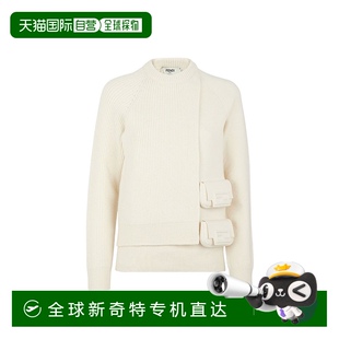 香港直邮FENDI Women针织 23SS 圆领不对称下摆套衫