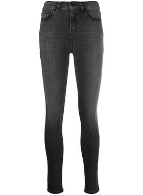 ARMANI 阿玛尼/女士灰色棉质复古修身长裤仔裤|6H2J20DB3Z