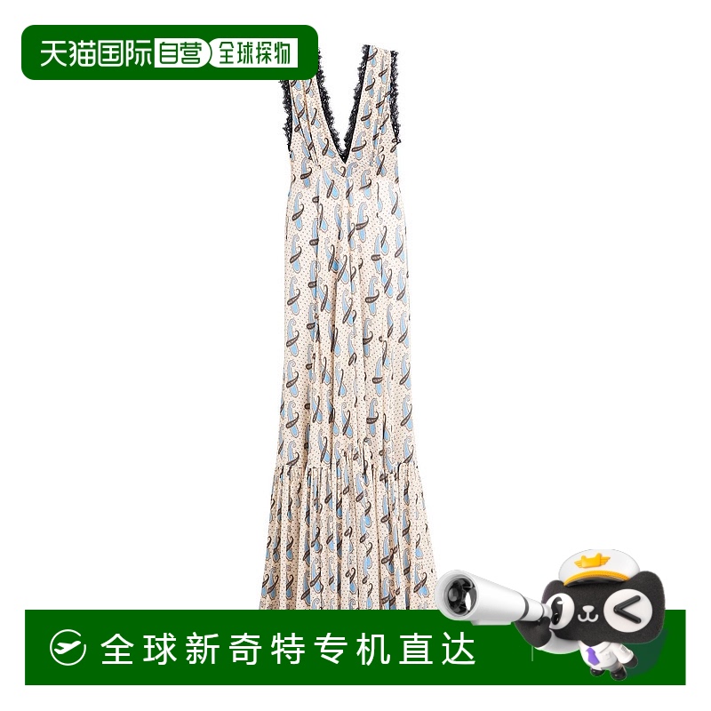 1h可退 香港直邮潮奢 Etro 艾特罗 女士 长款连衣裙 brown棕色 舒