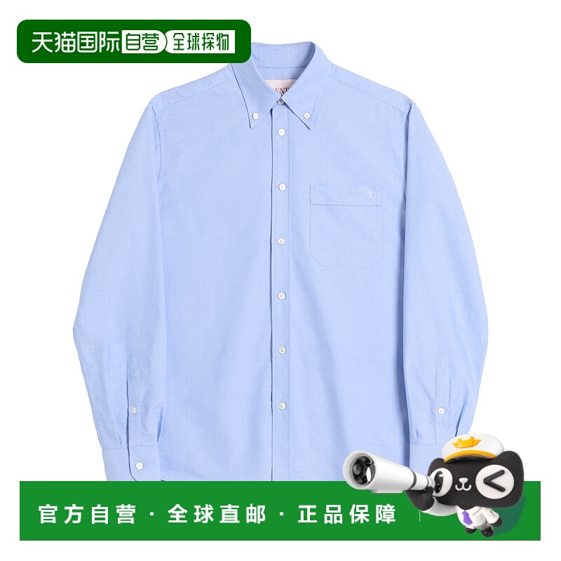 1h可退 香港直邮VALENTINO 男士衬衫 6V3ABQ35AL2C43 SS2025 浅蓝