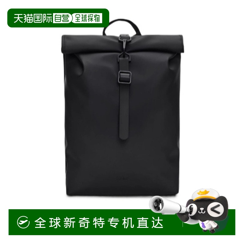 1h可退 香港直邮RAINS 户外背包 13330BLACK SS2025 黑色 Rolltop