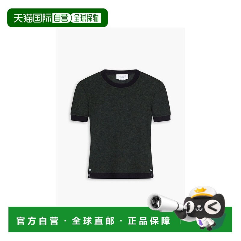 香港直邮Thom Browne 汤姆 布朗 女士 羊毛针织T恤 FJS162AJ00923