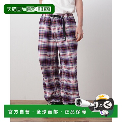 1h可退 日本直邮MANASTASH 男女同款水洗格纹抽绳裤 7925110003