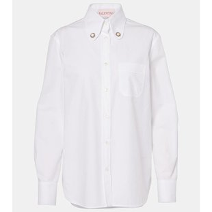 人造珍珠饰棉府绸衬衫 潮奢 女士 华伦天奴 000276 Valentino