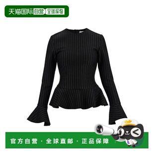 香港直邮GANNI 女士外套 T4085099 SS2025 黑色 Top peplum a man