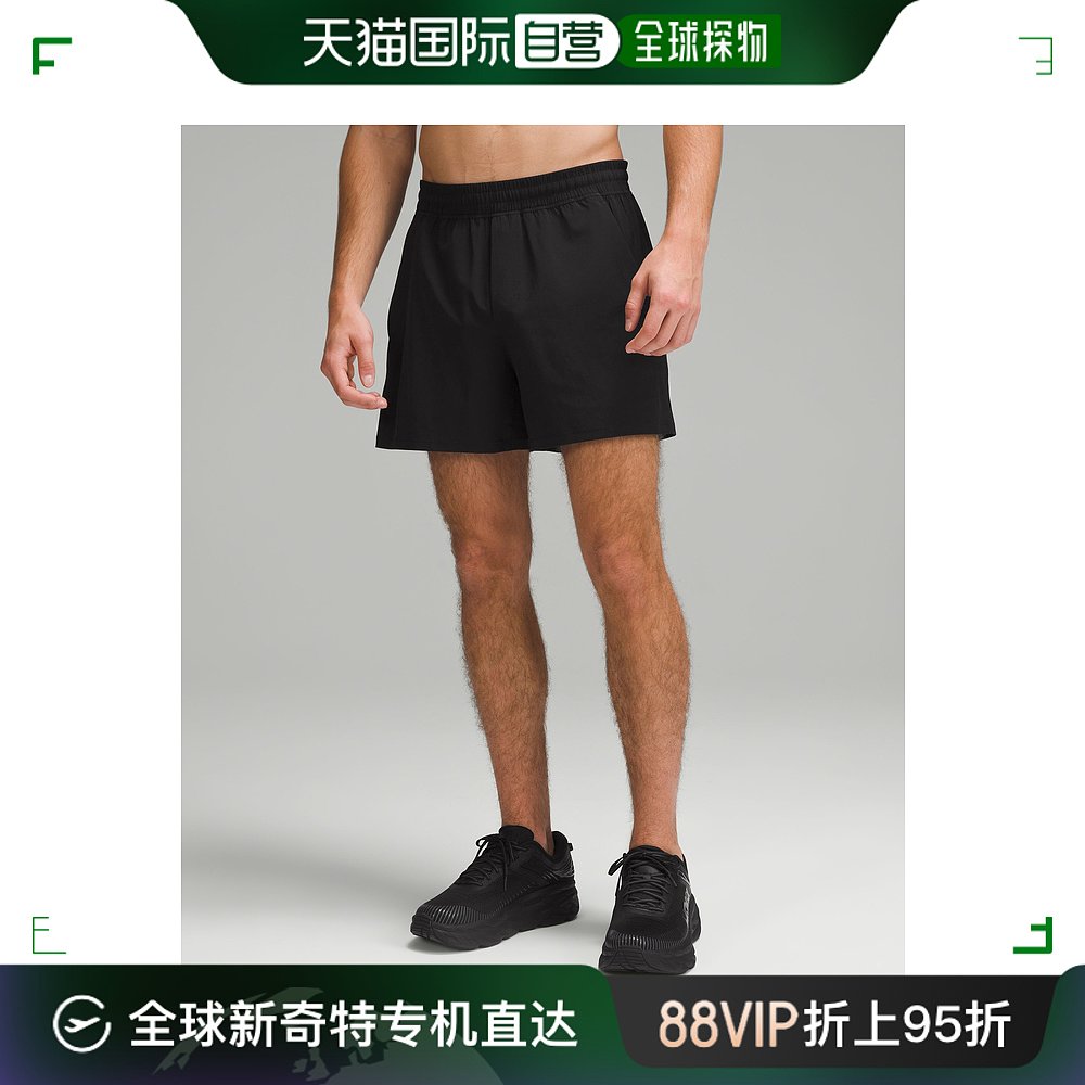 日潮跑腿Lululemon Pace Breaker短裤（无内裤）5英寸 Black XL