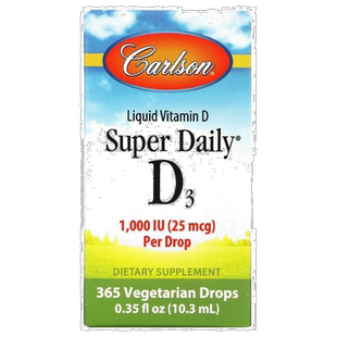 香港直发carlson labs液体维生素D3有助骨骼健康10.3ml