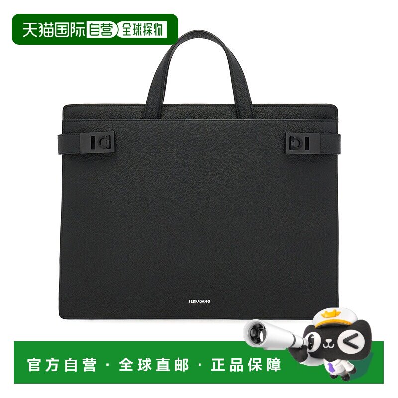 Salvatore Ferragamo Gancini 搭扣公文【付后1h可退】单肩包