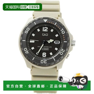 日本直邮 男士 Q&Q 005VK 米色手表西铁城皮带 D02A