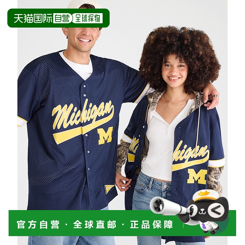 自营 Aeropostale密歇根狼獾棒球上衣-海军 美国奥莱直发