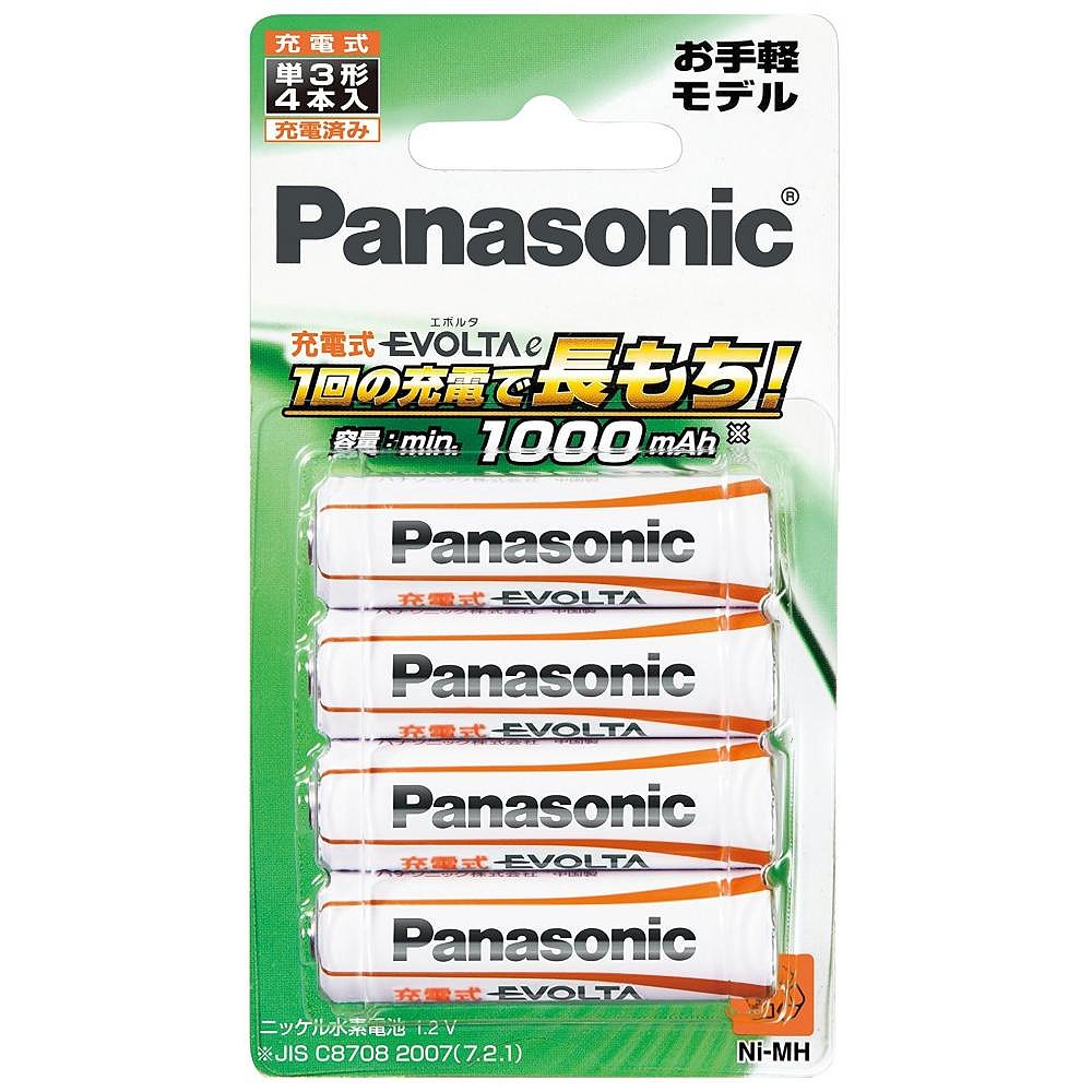 日本直邮Panasonic松下EVOLTA5号充电式电池4节 BK-3LLB/4B
