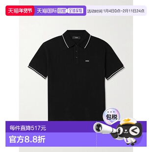 1h可退 香港直邮AMIRI 男士 短袖Polo衫 AMJYPO1018 black黑色 舒