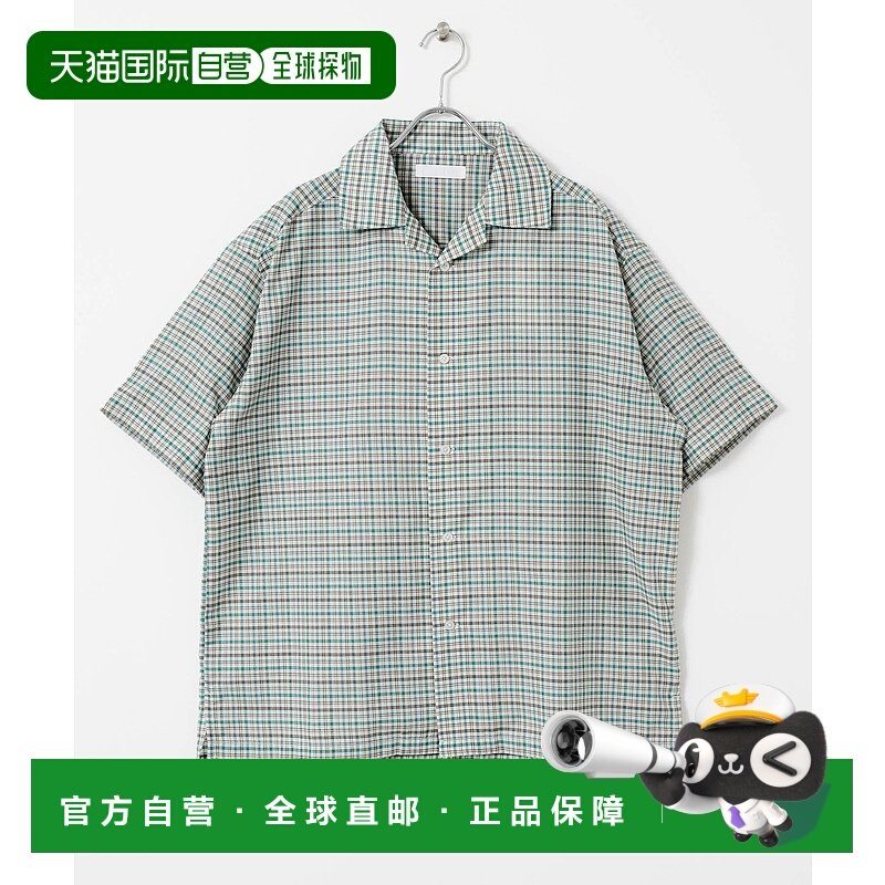 1h可退 日本直邮SENSE OF PLACE 男士格纹短袖开领衬衫 AAA513A11