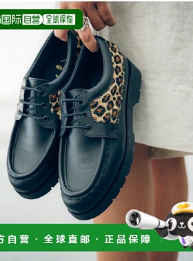 1h可退 日本直邮KLEMAN 女士 低跟乐福鞋 半拖设计 豹纹拼接皮革