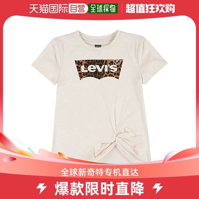 香港直邮潮奢 Levi'S 女童前绑带印花T恤(大童)童装