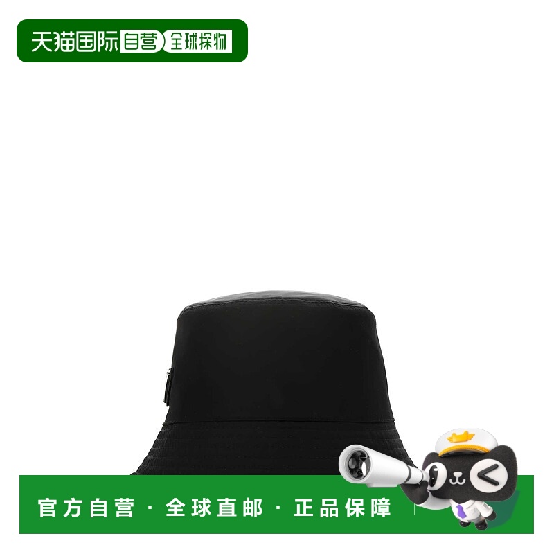 1h可退 香港直邮PRADA 女士帽子 1HC1372DMIF0002 CO 黑色 Logo b
