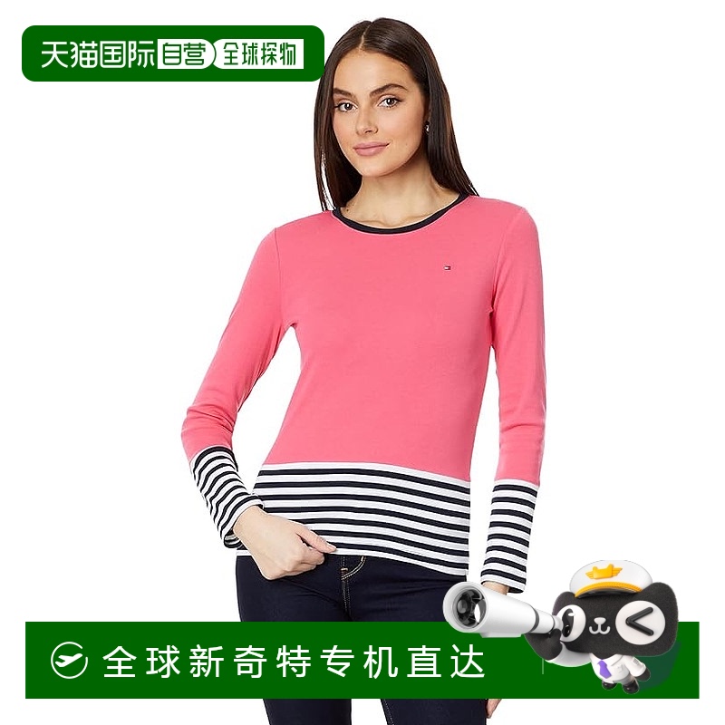 1h可退 香港直邮潮奢 Tommy Hilfiger 汤米 希尔费格 女士 长袖拼